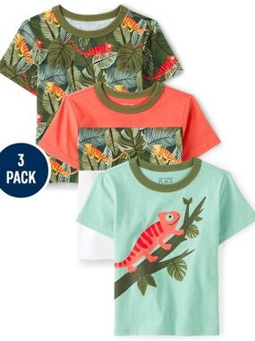 The Children’s Place Toddler Boys Chameleon Top 3-Pack Multi 4T NWT IN PKG